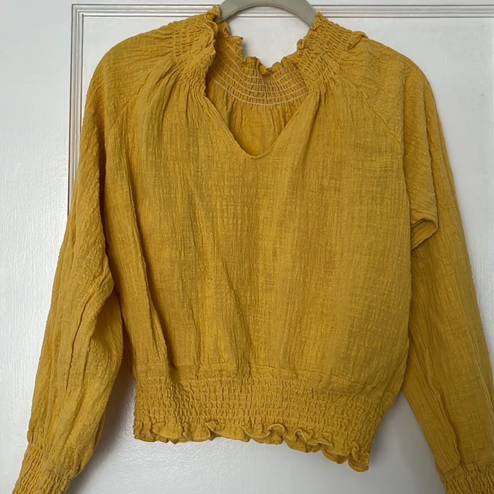 Vintage Mustard/Gold Gauzey Top